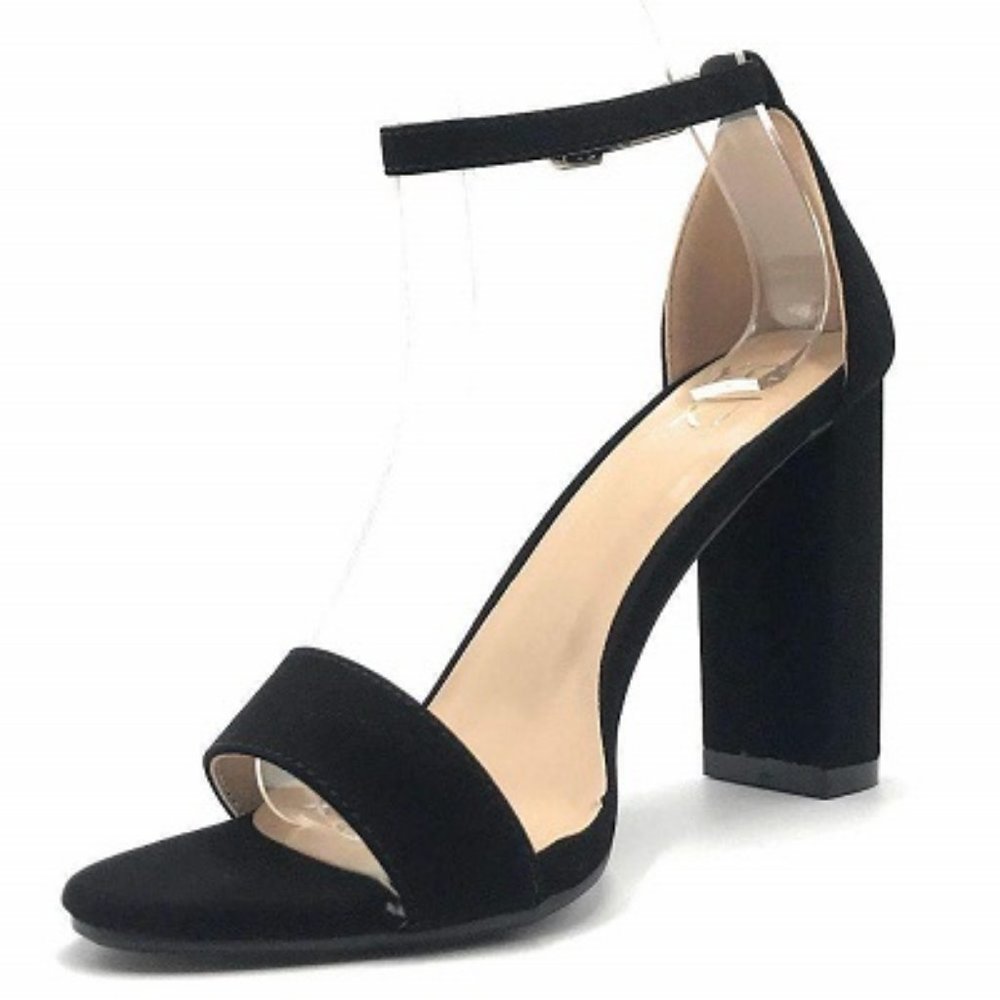 Yoki Back Strap Chunky Block 4" Heel, Syn Suede NWT